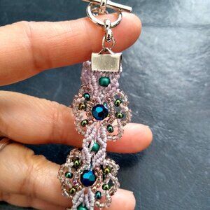 HANDMADE Macrame & Glass Bead Bracelet